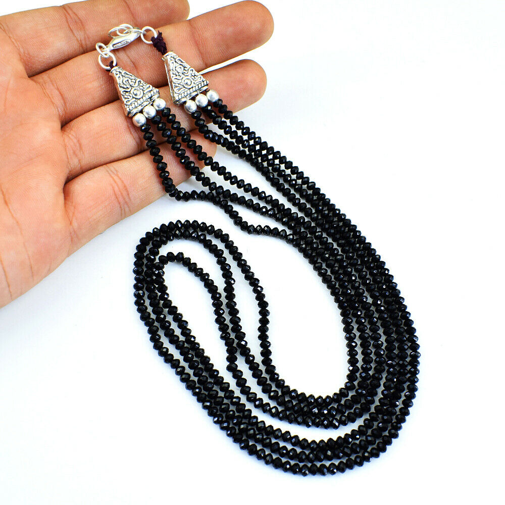 NirvanaIN Natural Black Spinel Stone Necklace Jewelry Black Spinel - Facete  ビッグ割引