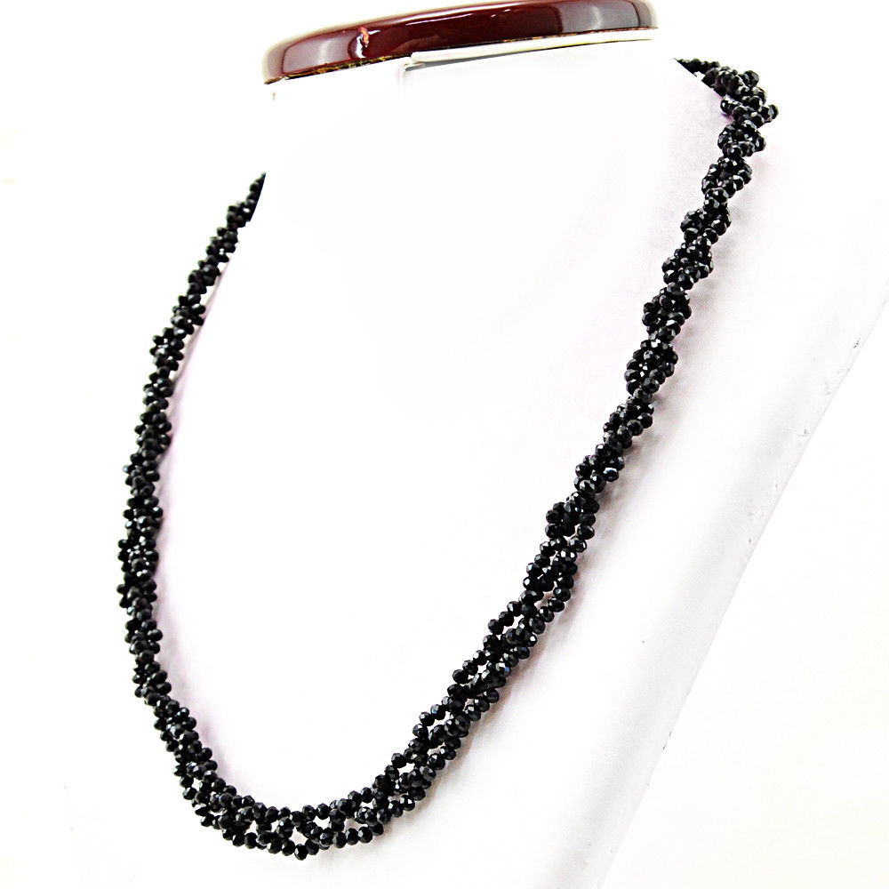 NirvanaIN Natural Black Spinel Stone Necklace Jewelry Black Spinel - Facete  ビッグ割引